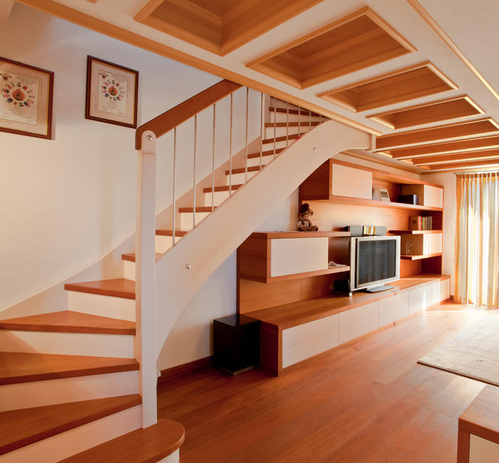 living soggiorno casa moderno legno naturale